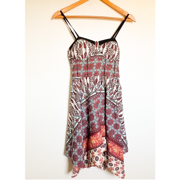 Band of Gypsies Dresses & Skirts - Band of Gypsies Boho Rust Turquoise Floral Festival Mini Dress XS